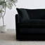 2 canapé de salon - revêtement en chenille noire avec 4 coussins, structure en bois massif, tissu respirant, assise confortable recouverte d'un support, tissu, assise