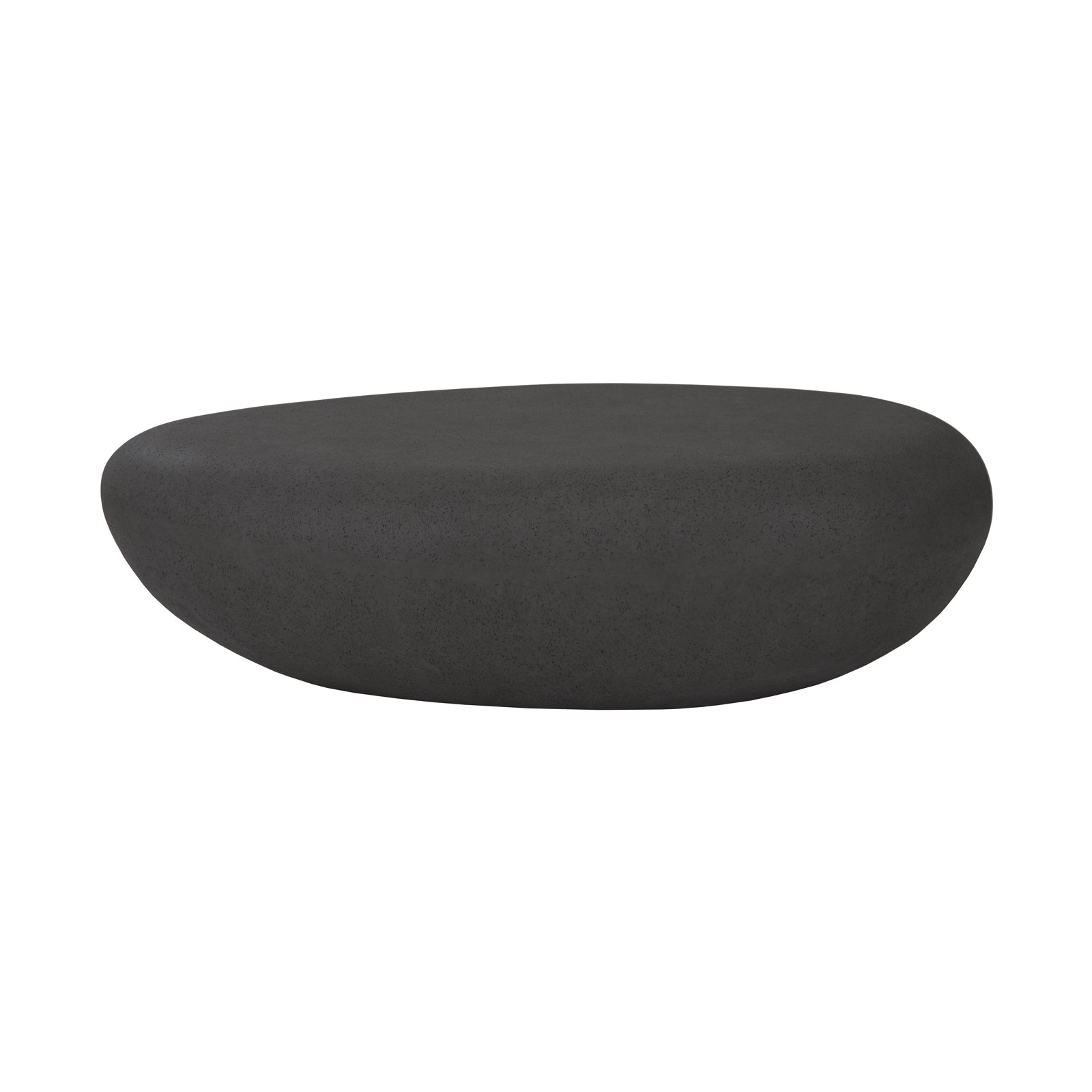 River Stone Drum Coffee Table, 16" H x 54" L x 34" W, Charcoal Stone