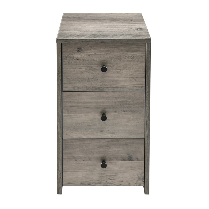 Gaye 30cm Wide 3 -Drawer File Cabinet, Ivory Gray