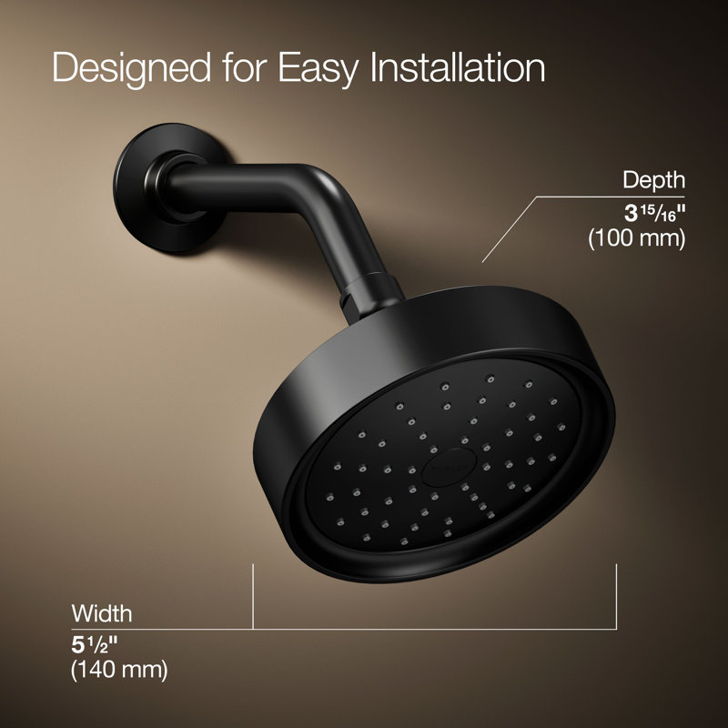 Purist 2.5 GPM Fixed Shower Head, Matte Black