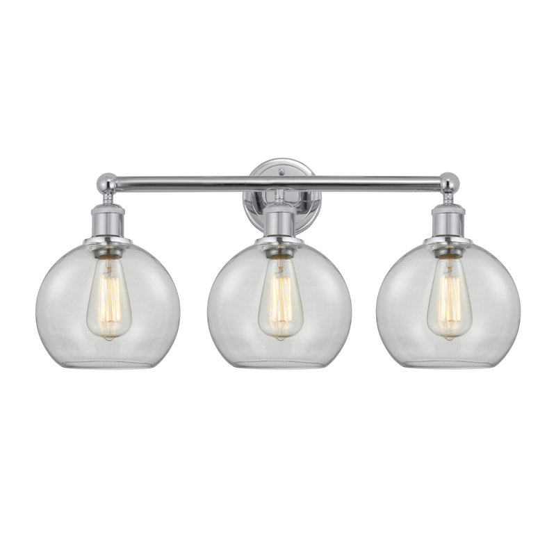 Ellington 3 - Light Dimmable Vanity Light, Clear, Polished Chrome
