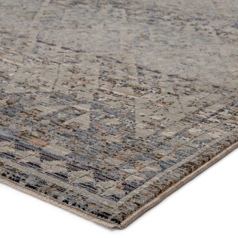 Tapis gris à motif géométrique Tandie, Rectangulaire 8 pi x 10 pi