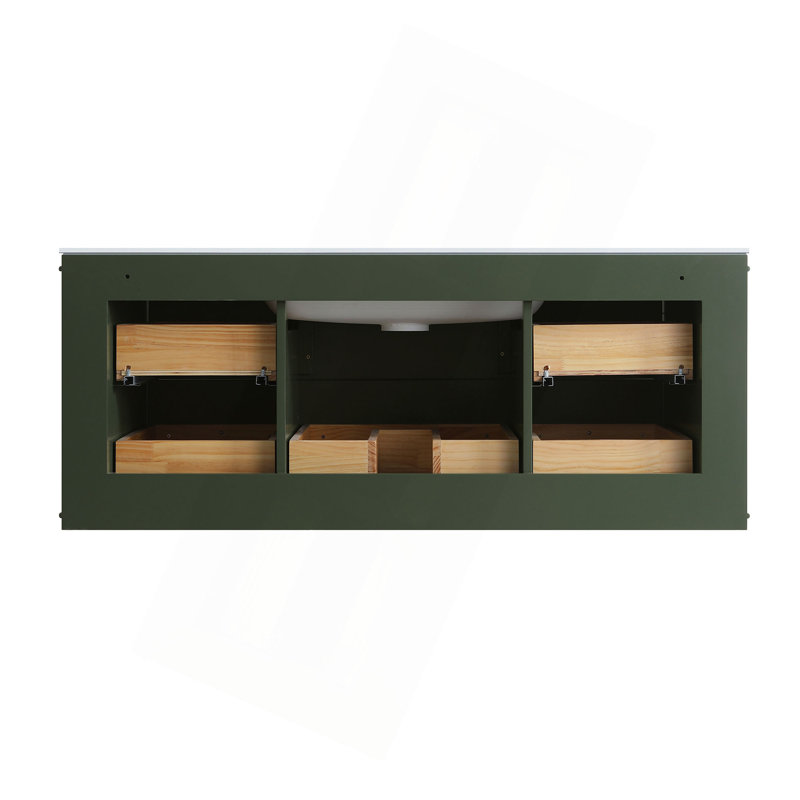 Meuble-lavabo simple mural et suspendu de 122 cm avec lavabo
