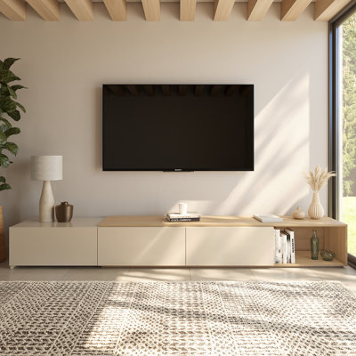 Arlo Extendable Tv Console In Ivory by Latitude Run