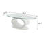 Table basse, plateau en verre, finition blanche ultrabrillante