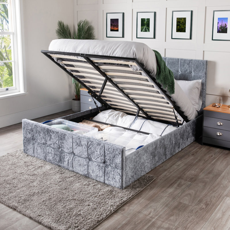 Hagia Upholstered Ottoman Storage Bed, Single (3')