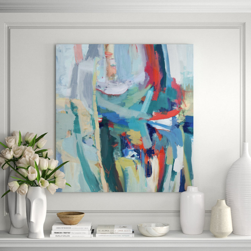 Island Blues Print by Fern Cassidy, 51" H x 47" W x 1.5" D, Image Brush Gel