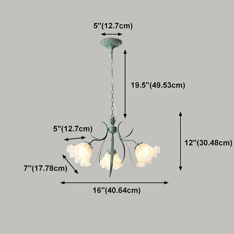 3 - Light Iron Dimmable Geometric Chandelier
