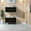 Meuble-lavabo moderne polyvalent de 36 pouces avec lavabo en céramique, noir et or