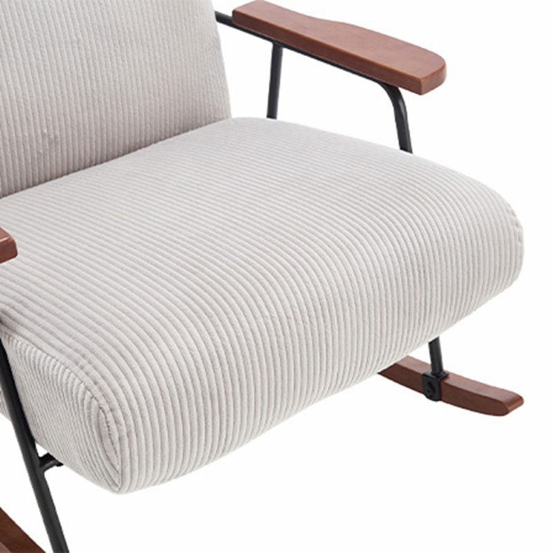 Chaise d'appoint moderne confortable et élégante avec fonction berçante et structure en métal robuste, Gris