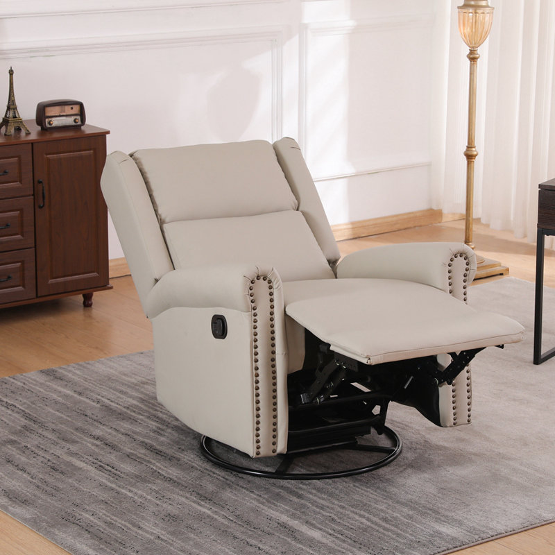Fauteuil inclinable manuel pivotant à 360 degrés, Beige