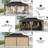 15.8 FT.W × 11.9 FT.D Outdoor 2-Tier Steel Hard Top Patio Gazebo with Total Mesh Protection-123856217-123856220