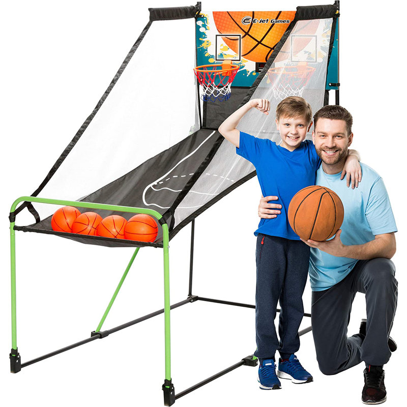 Green Foldable Polyester Basketball Arcade Game for Kids