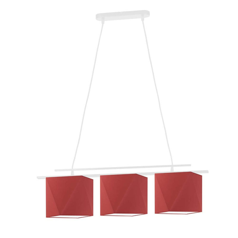 Dendrick 3 - Light Kitchen Island Pendant, White, Red