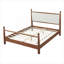 Lit plateforme tapissier Silhouette, bois massif brun riche, aucun sommier requis pour la chambre à coucher