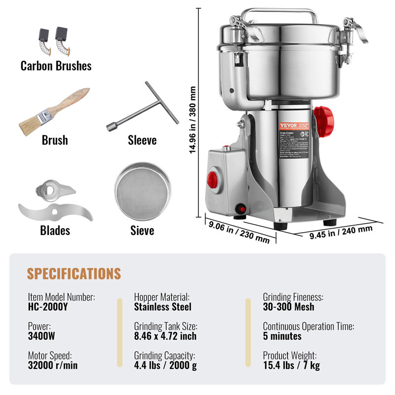 Moulin à grain électrique 2000g