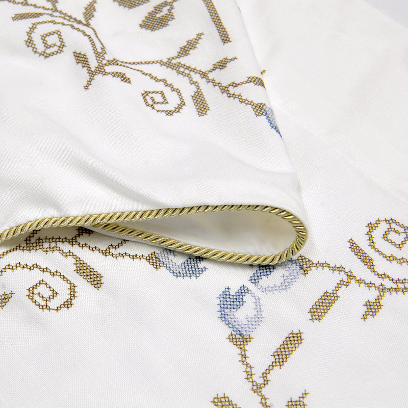Floral Scalloped Window Valance, Grey/Blue