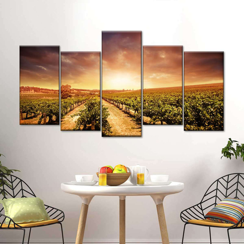 " Vineyards " 5 - Pieces, 24" H x 49" W x 1.25" D