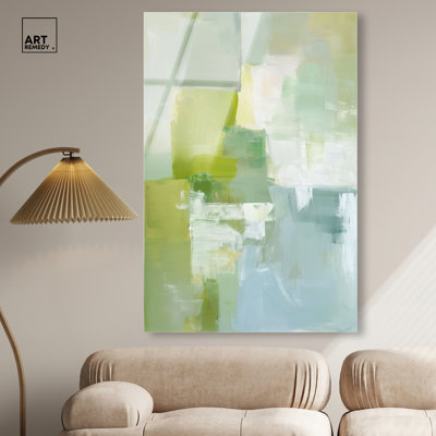 Mint Pastures II Acrylic Print Green Abstract Art by Art Remedy, Ready to Hang, 36 x 54