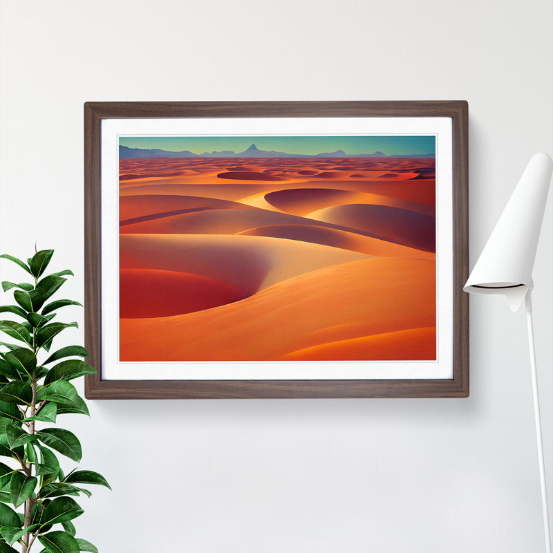 Vibrant Desert - Framed Print, 34cm H x 46cm W x 2cm D, Walnut