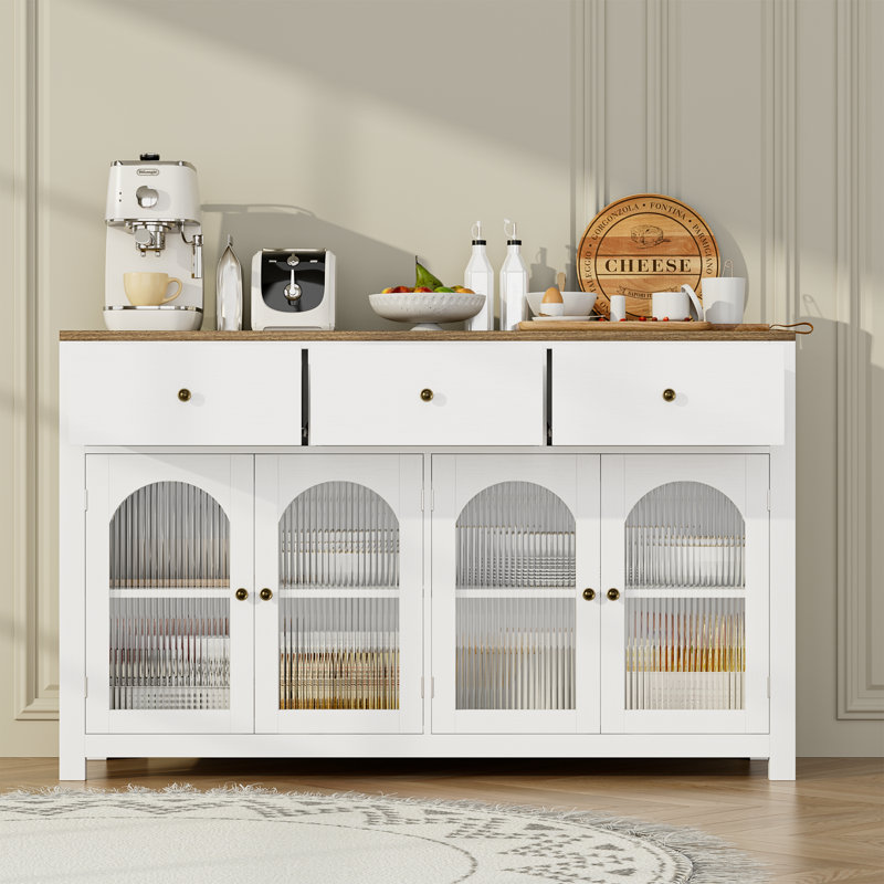 Buffet 3 tiroirs Bonnetta, Blanc