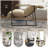 Upholstered Modern Metal Framed Beige Polyester Blend Sling Accent Chair-768254446