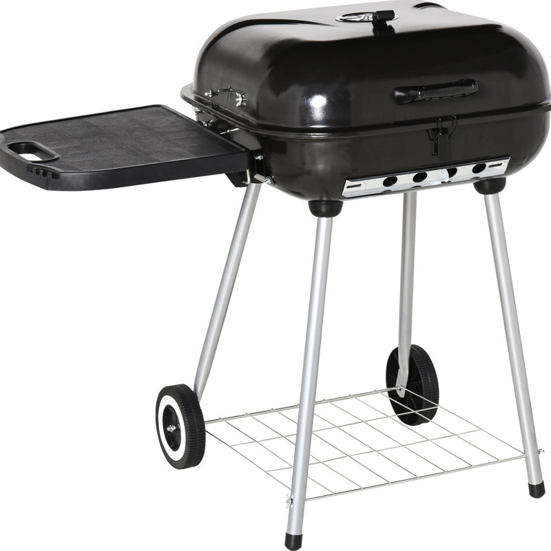 Barbecue au charbon portatif 21 "avec tablette inférieure - Roues et évents réglables pour la cour, le camping, le pique-nique, merveilleux barbecue