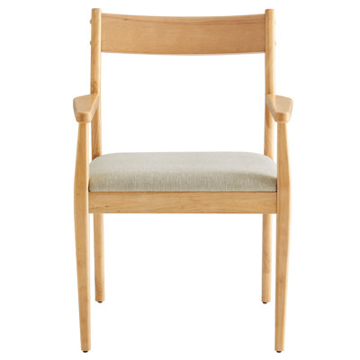 Solara Fabric Wood Dining Armchairs Set Of 2
