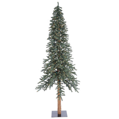 Natural Bark Alpine 9' Lighted Pine Christmas Tree