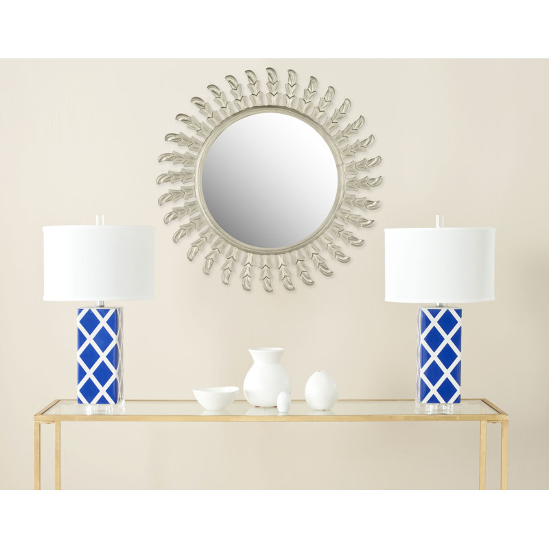 Barnabas Engineered Wood Flat Wall Mirror, Pewter