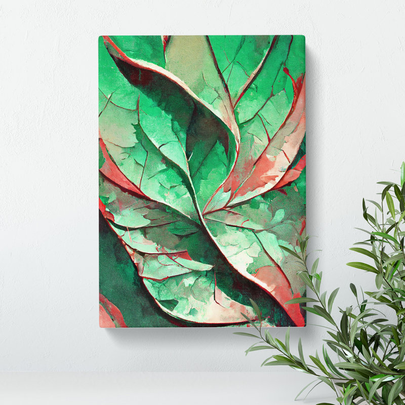 Abstract Leaf No.1 - Wall Art, Wrapped Canvas, 50cm H x 35cm W, No Matte