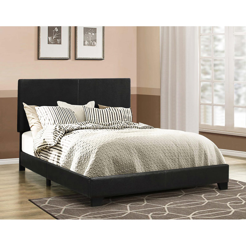 Grand lit tapissier noir avec une apparence élégante et attrayante pour une chambre à coucher contemporaine, Grand lit, Noir