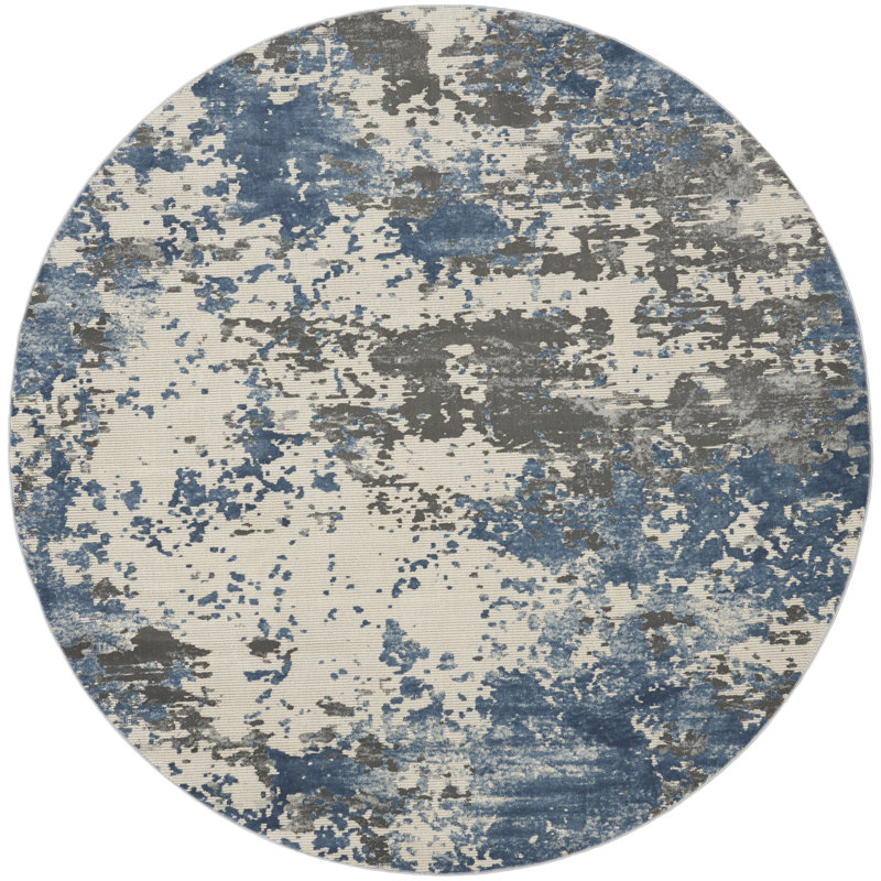 Abstract Indoor Rug, Round 5'3"