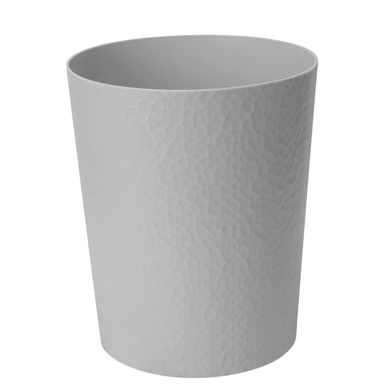 Plastic Open Waste Basket, Pewter