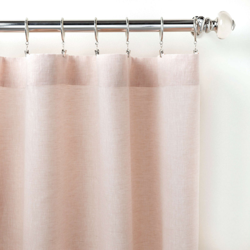 Lush Linen Curtain Panel, Slipper Pink, 115"W x 108"L