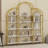 74.8 Inch 5 Tiers Office Bookcase Bookshelf, Display Shelf With Round Top, X Bar