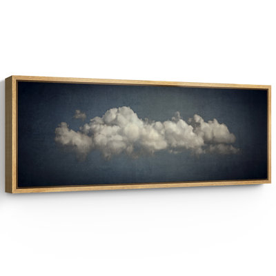 Navy Blue Clouds Artwork, Simple Minimalist Calm Wall Pictures, Giclee Canvas Digital Print Extra Large Framed Wall Art