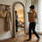 Arched Solid Wood Full Length Mirror-202688362