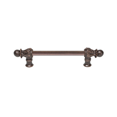 Acanthus with 1/2 round smooth bar long pull Romanesque style