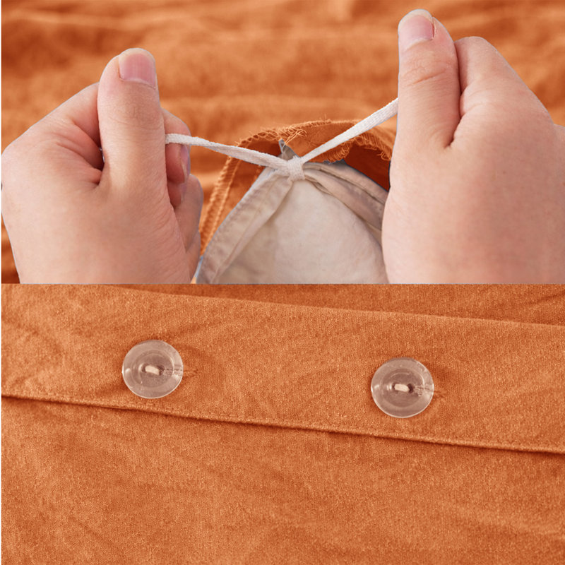 Ultra-Soft Microfiber Plain Duvet Cover Set with Matching Pillowcases - Everyday Bedding, Rust