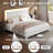 Carnbrock 47" Headboard Full Platform Bed with LED Lights, White-798931666-738430616