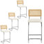 Tabouret de bar et de comptoir rembourré avec dossier en rotin Marlow-882574119-881468635-882574117
