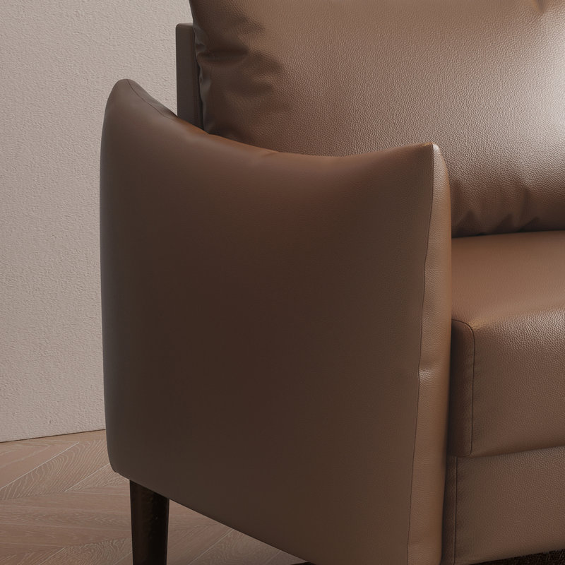 Fauteuil en similicuir de 36,61 po de largeur Delana, Brun