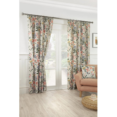 Cotton Blend Room Darkening Curtain Panel Pair