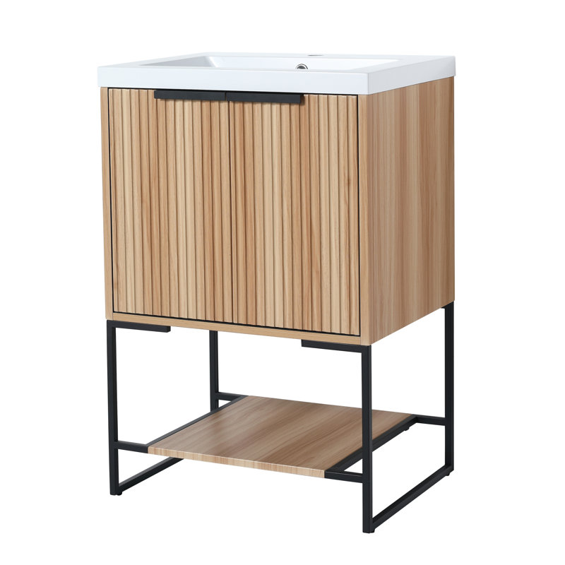 24'' Single Bathroom Vanity with Resin Top