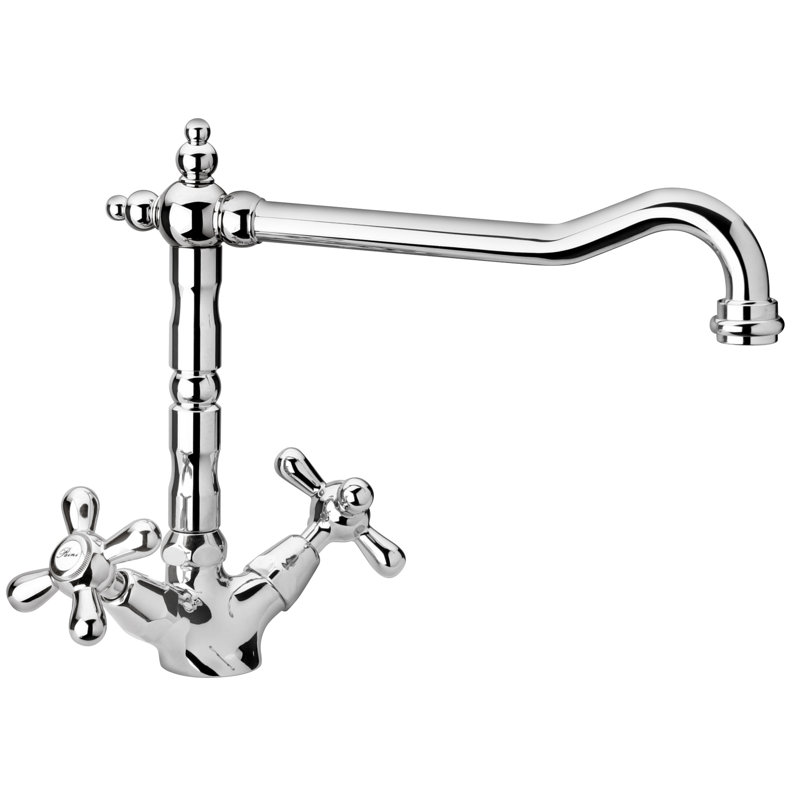 Baroc Twin Lever Monobloc Tap, Chrome