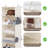 6-Shelf Hanging Closet Organizer, Fabric Hanging Shelves with Side Pockets for Clothing, Bags, Caps, Beige-124406785