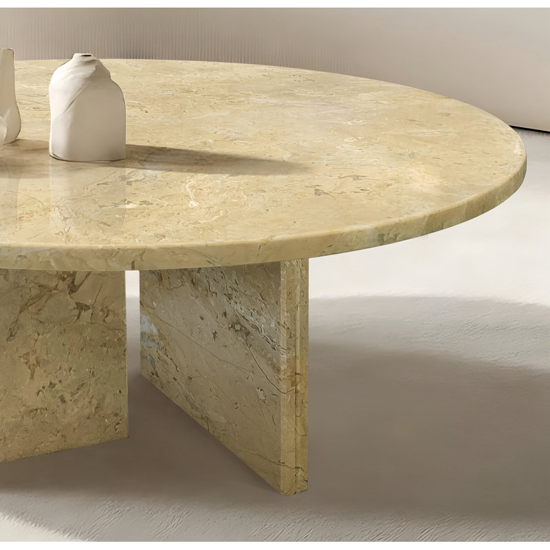 Table basse, petite table et table de salon en marbre naturel doré jaune et beige
