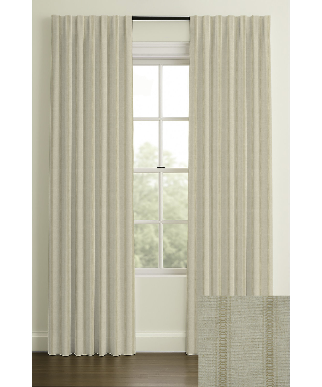 Merritt Modern Jacquard Blackout Curtain, Birch, 50" W x 96" L