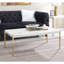 Table basse de salon avec plateau en bois et pieds tubulaires en métal